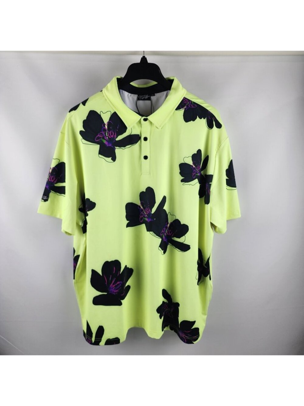 Sunday Swagger Shirt Mens 4XL Multicolor Out and About S/S Floral Print Polo NWT